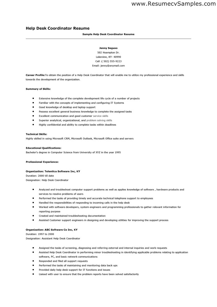 Sample resume objectives for it